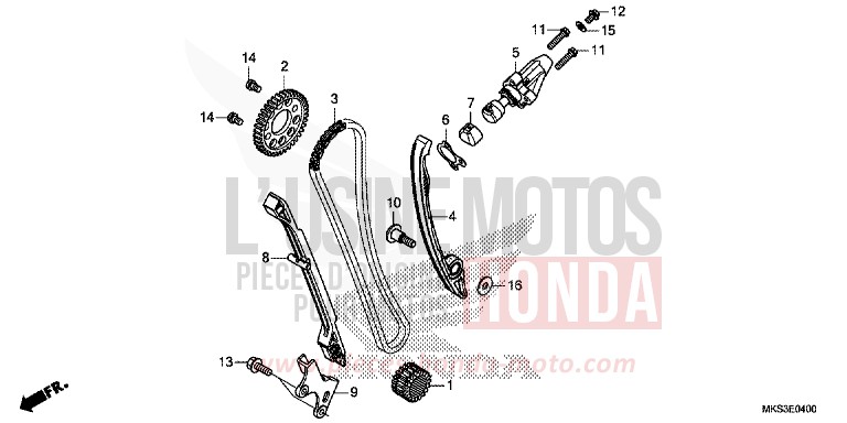 NOCKENWELLENKETTE/SPANNVORRICHTUNG von Africa Twin Schaltgetriebe PEARL GLARE WHITE (NHB53H) von 2020